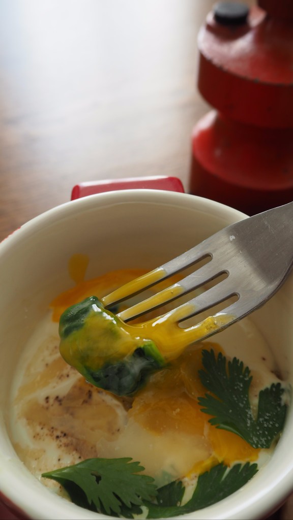 Oeuf cocotte épinards-parmesan